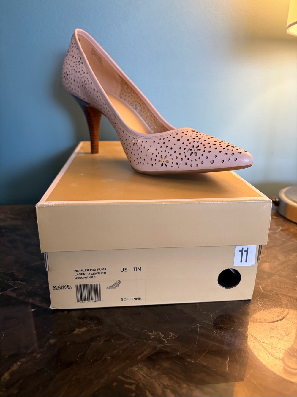 Michael Kors Soft Pink Laser-Cut Pointed Pump